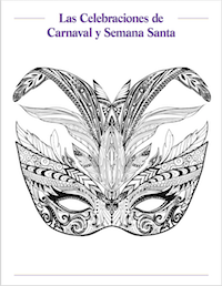 Carnaval Mascara Template for Spanish Class Cultural Activity